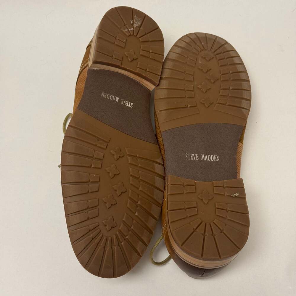 Steve Madden Men's Chays Brown Perforated Leather Cap Toe Oxford Shoes 10 - Picture 5 of 8